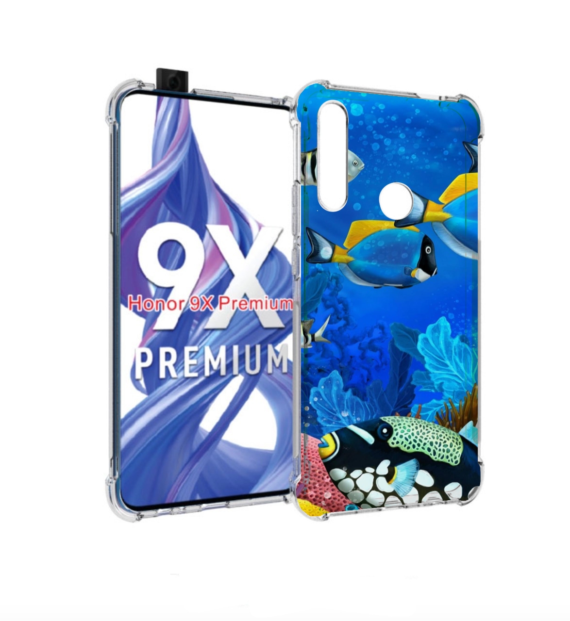 

Чехол бампер MyPads Рыбки для Honor 9X (STK-LX1)/Honor 9X, Прозрачный, Tocco