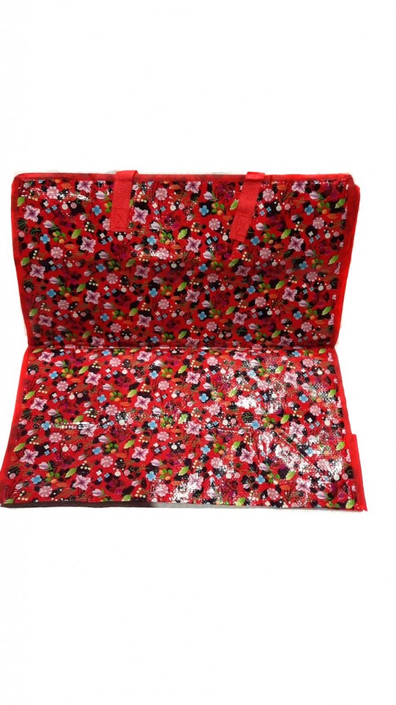 фото Двухслойная прочная хозяйственная сумка на молнии, 50х25х55 см (цвет: красный ) nobrand