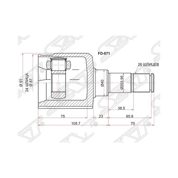 Шрус Внутренний Sat арт. FD671 100037979938