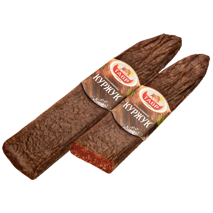 

Колбаса сырокопченая Тавр Куржук, из мяса птицы, нарезка, 200-300 г