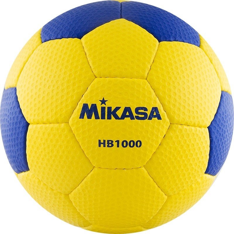 фото Мяч гандб. "mikasa hb 1000", синт.кожа, р. 1, руч. сшивка, желто-синий