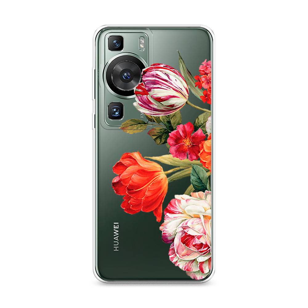 

Силиконовый чехол "Весенний букет" на Huawei P60, Прозрачный;разноцветный