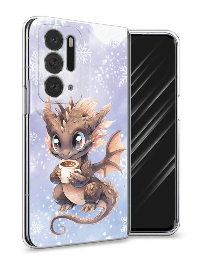 

Чехол Awog на Oppo Find N "Дракончик с кружкой тёмный", Бежевый;розовый;серый, 259650-1