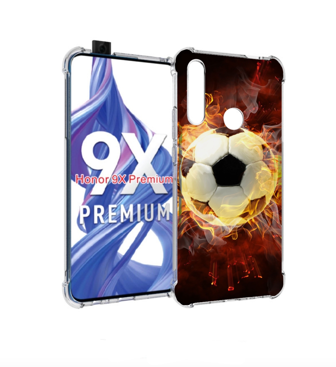 

Чехол бампер MyPads Огненный-мяч для Honor 9X (STK-LX1)/Huawei H, Прозрачный, Tocco
