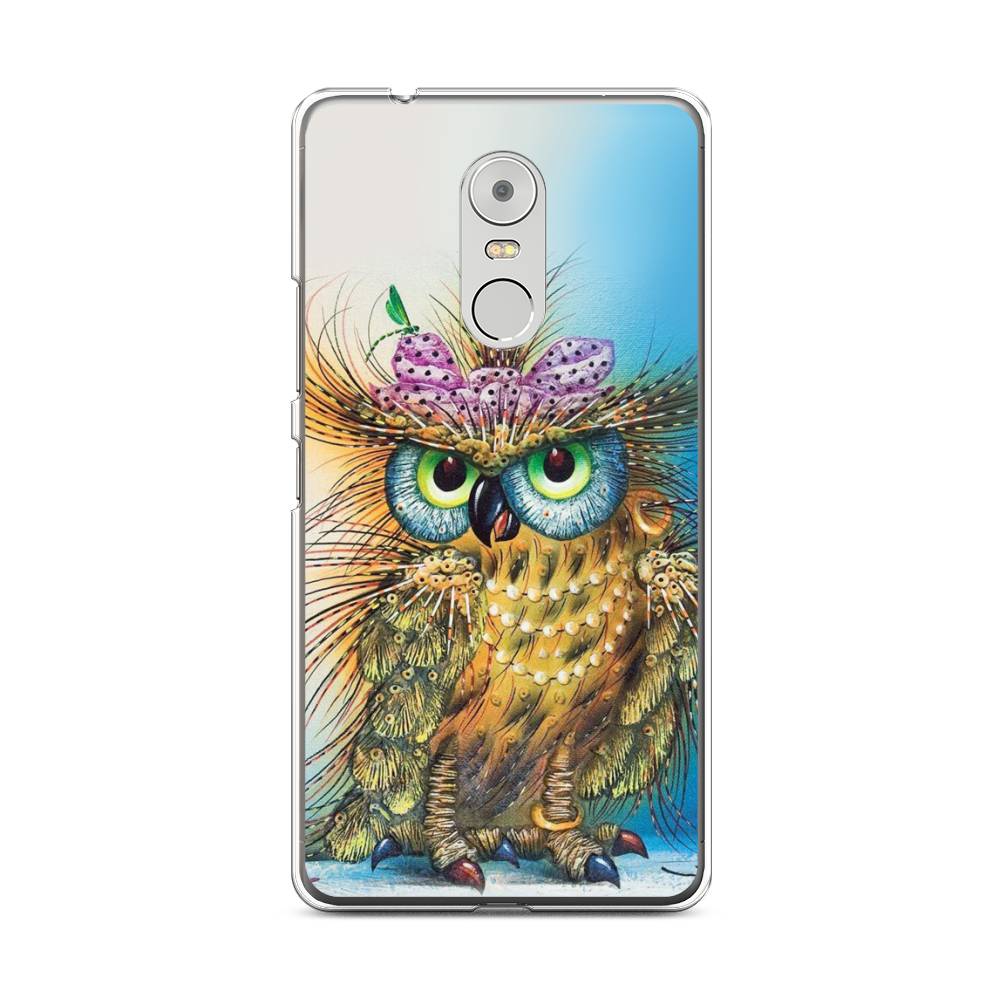 

Чехол на Lenovo K6 Note "Модная сова", Коричневый;голубой, 112250-1