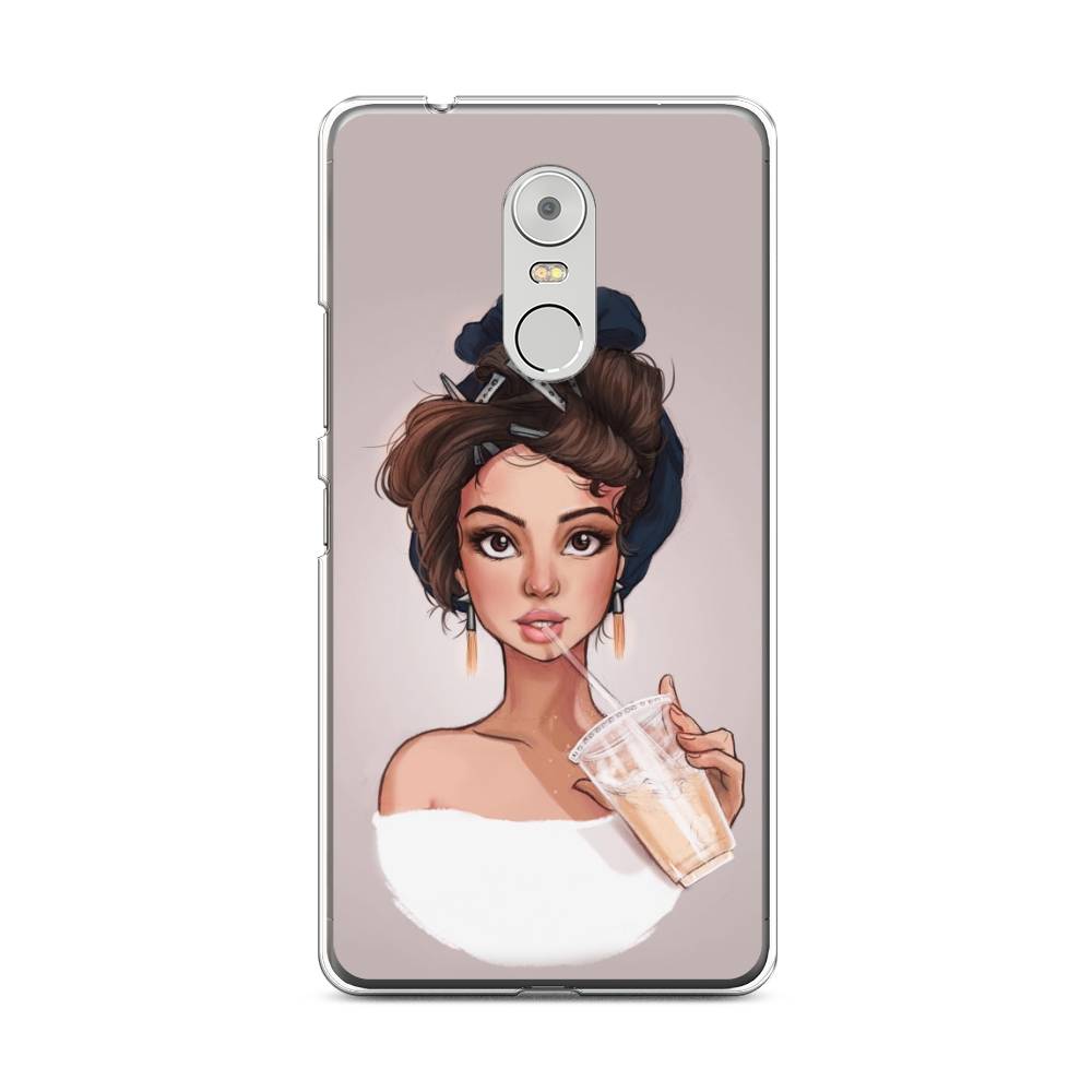 

Чехол на Lenovo K6 Note "Девушка с фраппе", Серый, 112250-6