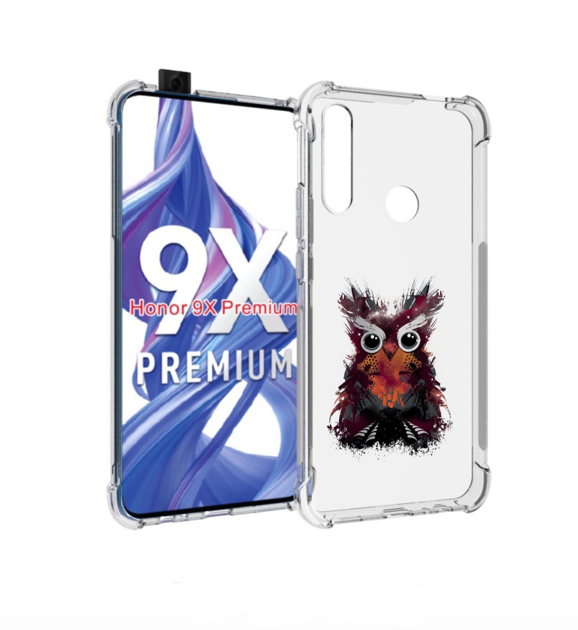 

Чехол бампер MyPads Необычная сова для Honor 9X (STK-LX1)/Huawei, Прозрачный, Tocco