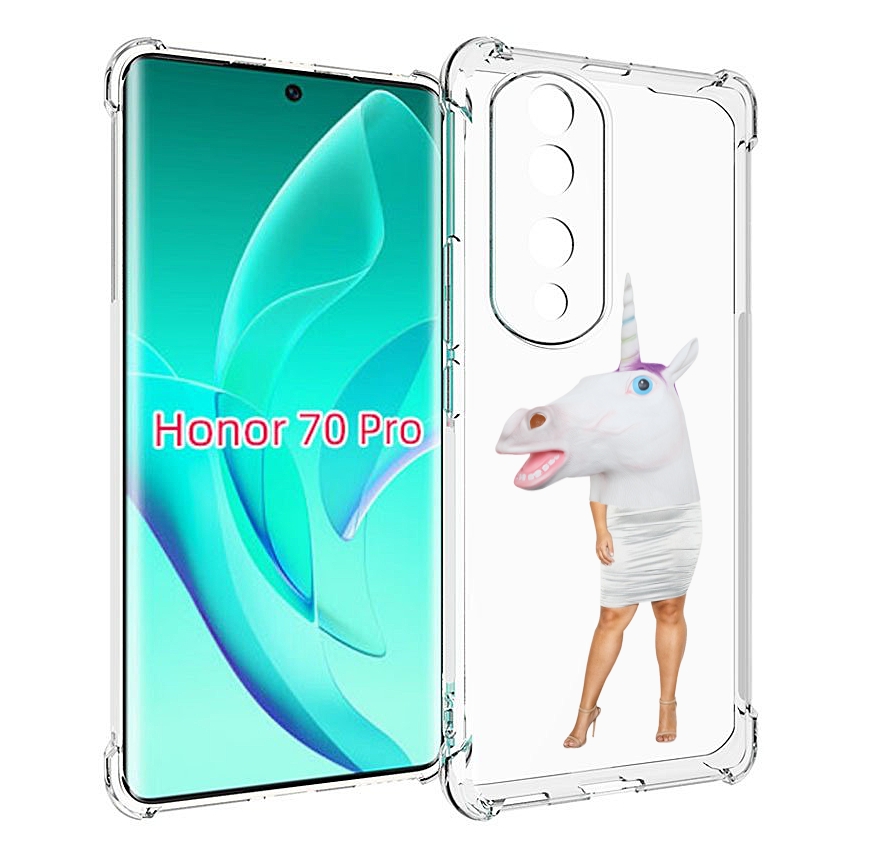 

Чехол MyPads голова-единорога для Honor 70 Pro / 70 Pro Plus, Прозрачный, Tocco