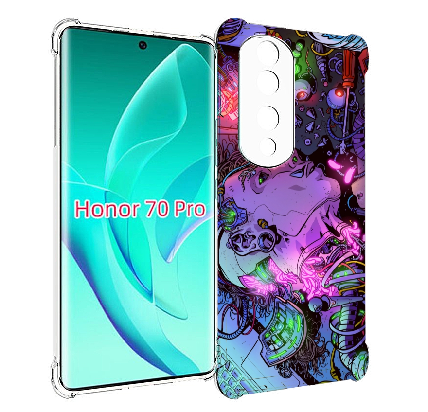 

Чехол MyPads голова робота мультик для Honor 70 Pro / 70 Pro Plus, Прозрачный, Tocco