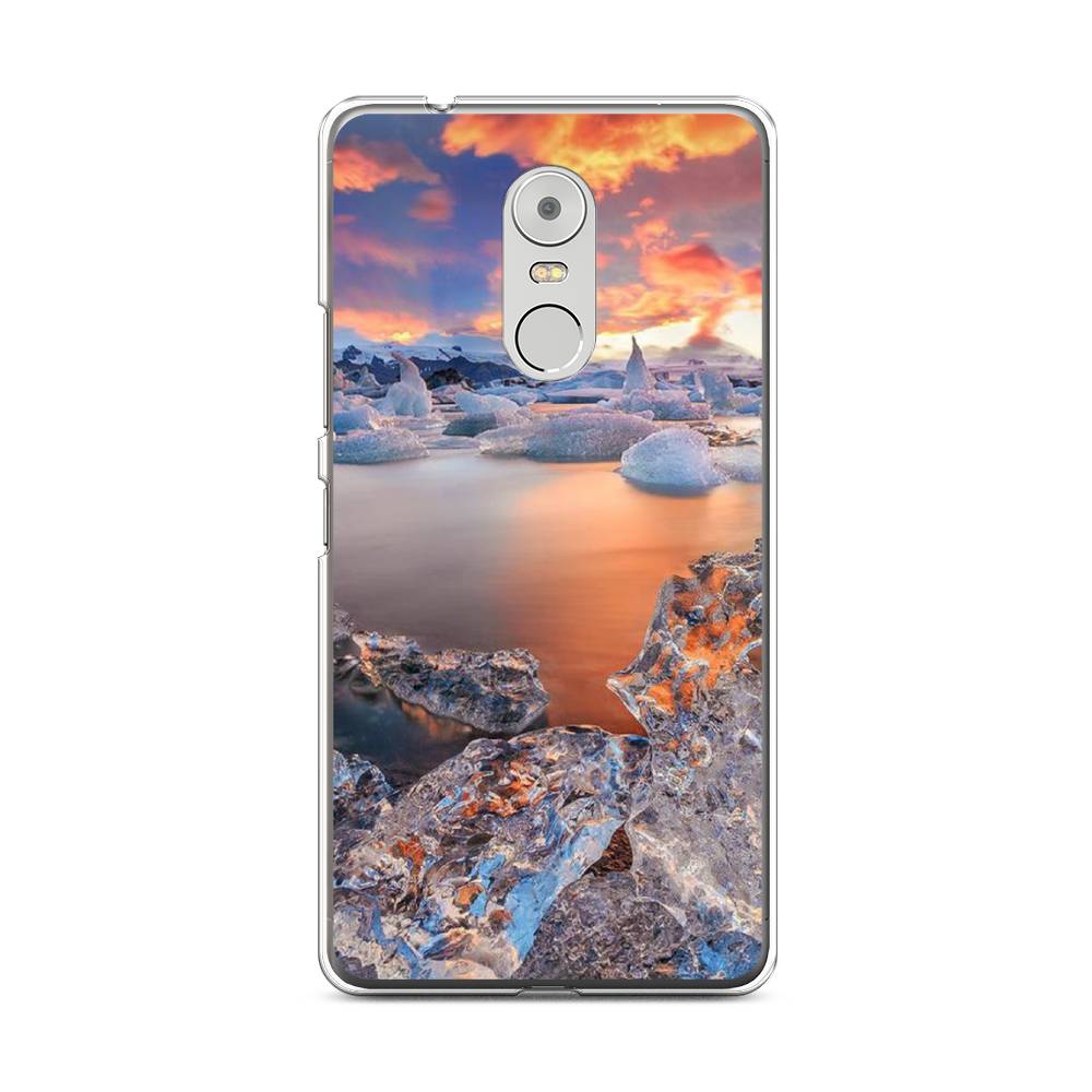 

Чехол на Lenovo K6 Note "Ледники", Синий;оранжевый, 112250-2