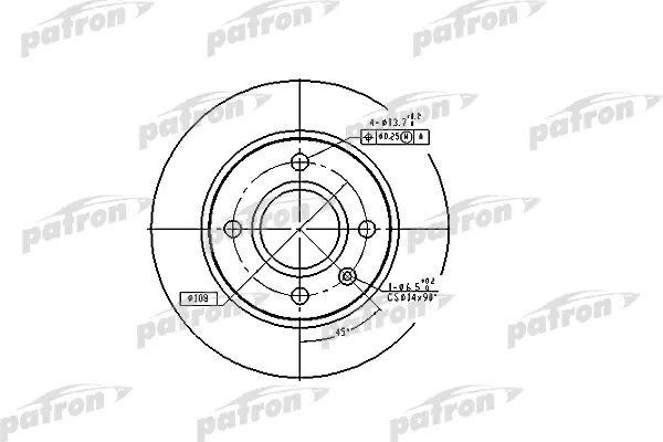 

Тормозной диск PATRON PBD2753