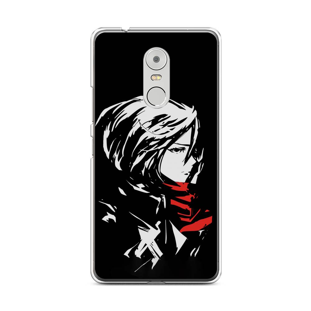 

Чехол на Lenovo K6 Note "Микаса минимализм", Черный;серый;красный, 112250-4