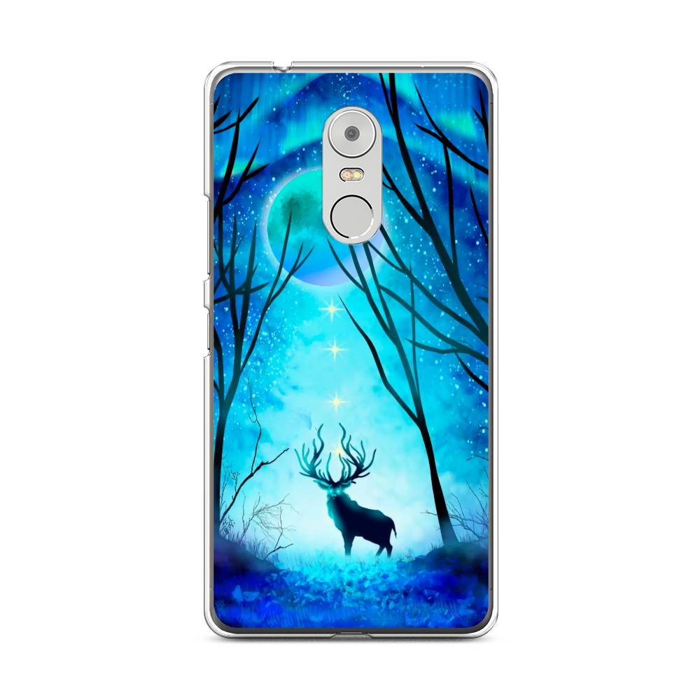 

Чехол на Lenovo K6 Note "Олень северное сияние", Синий;черный;голубой, 112250-1