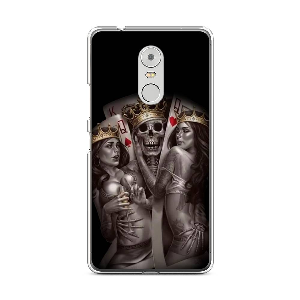 

Чехол на Lenovo K6 Note "Карты король и королевы", Серый;желтый, 112250-6