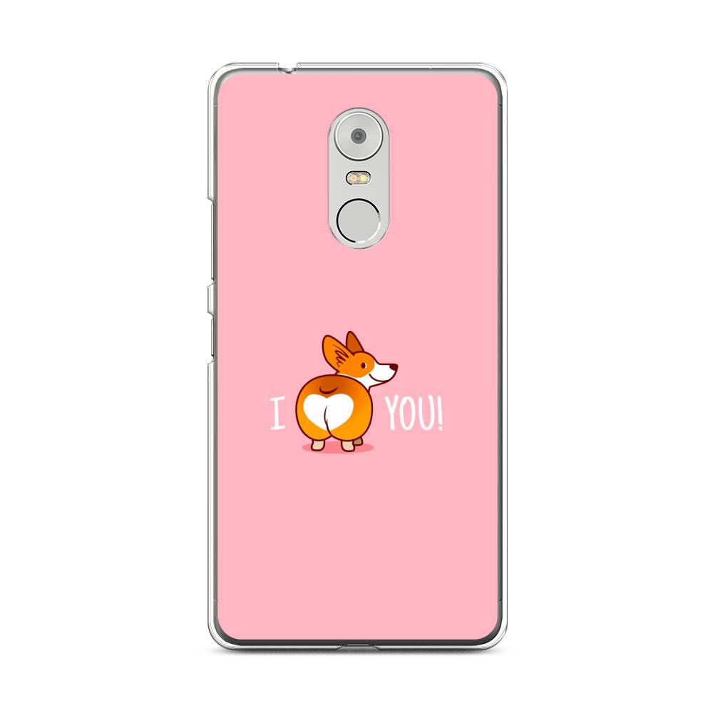 

Чехол на Lenovo K6 Note "Корги I love you", Розовый;коричневый;белый, 112250-1