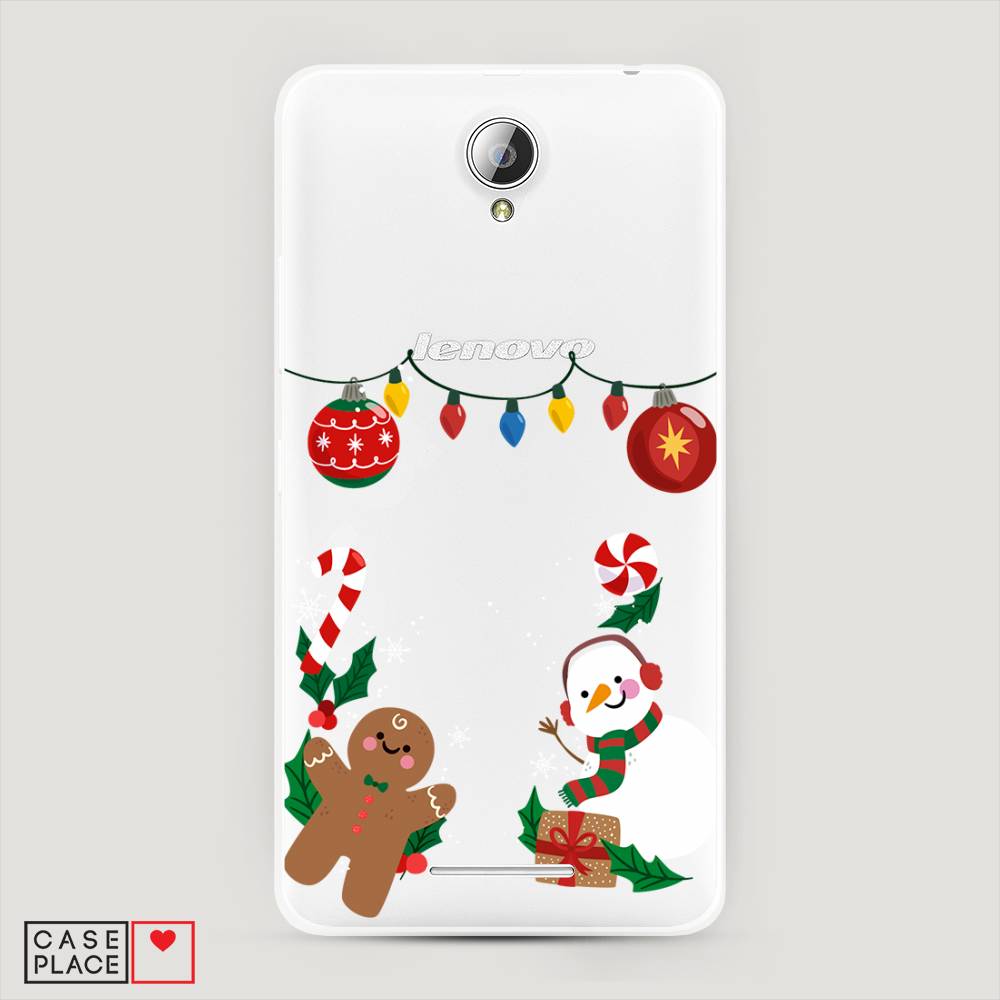 

Чехол на Lenovo A5000 "Новогоднее настроение", Коричневый;красный;зеленый, 111950-5