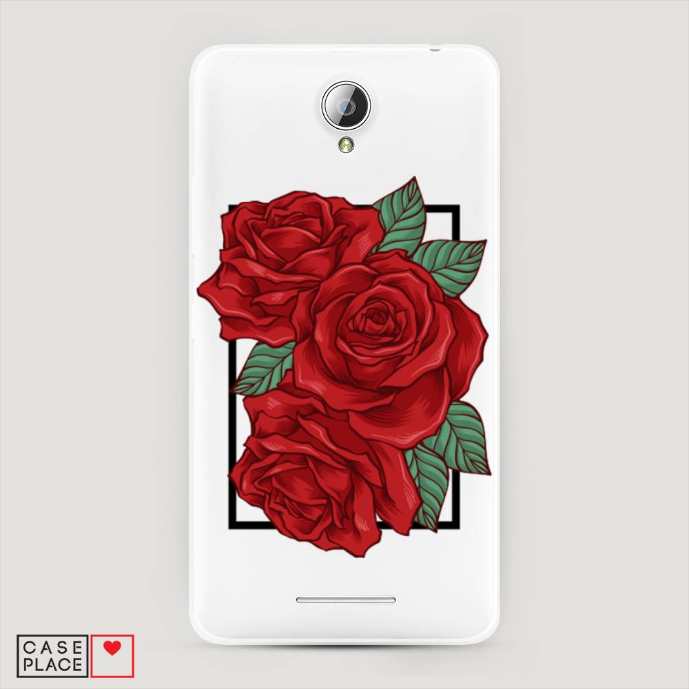 

Чехол на Lenovo A5000 "Три алые розы", Красный, 111950-2