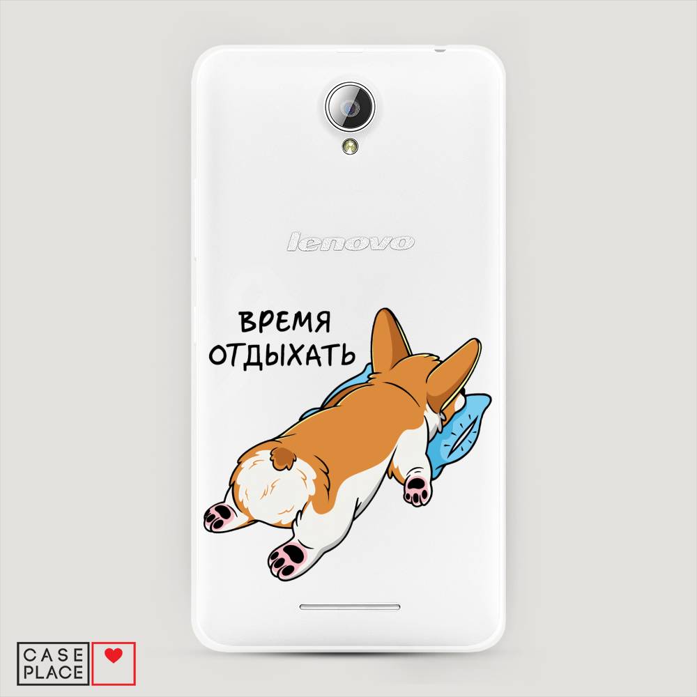 

Чехол на Lenovo A5000 "Корги отдыхает", Черный;коричневый;голубой, 111950-1