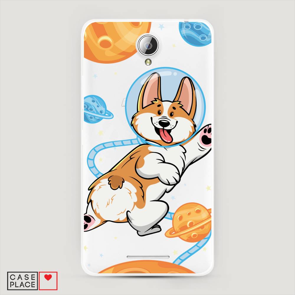 

Чехол на Lenovo A5000 "Корги-космонавт", Голубой;бежевый;белый, 111950-1