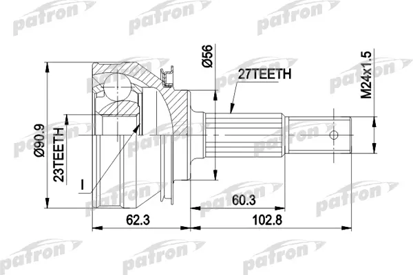 

ШРУС наружн к-кт 27x56x23 D87 NISSAN: BLUEBIRD 84-90 PATRON PCV1098