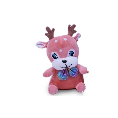 Mягкая игрушка OkToys Оленёнок розовый 27 см