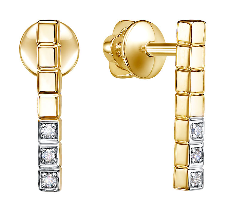 

Серьги из желтого золота с бриллиантом Platika 5-0253-301, 5-0253-301