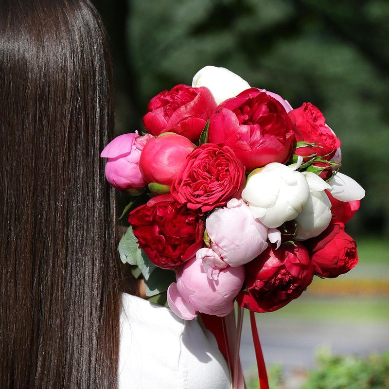 

Букет живых цветов, Талисман Флора, B1098, 27см