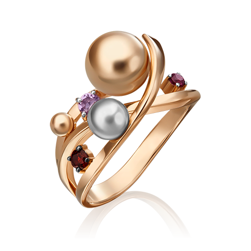 

Кольцо из золота с гранатом/аметистом р. 17,5 PLATINA jewelry 01-5477-00-257-1111-76, 01-5477-00-257-1111-76