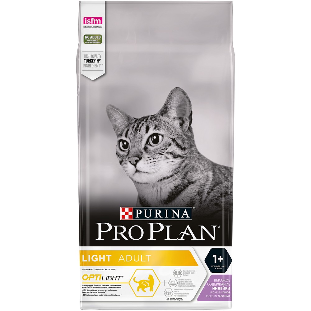 фото Сухой корм для кошек pro plan light, с избыточным весом, индейка, 1,5кг