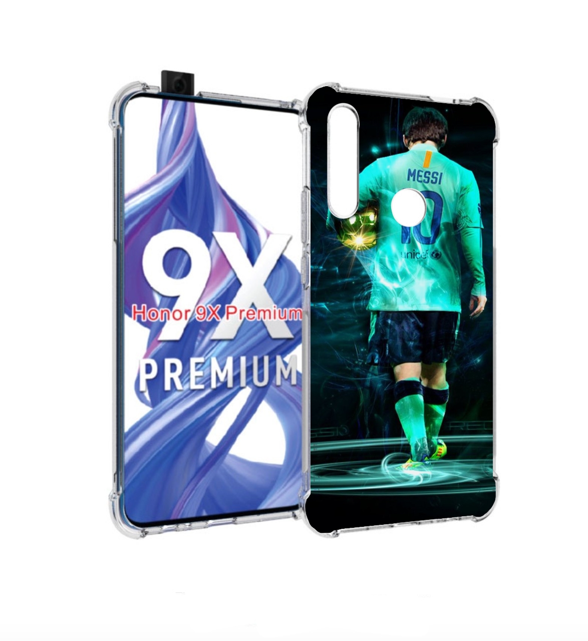 

Чехол бампер MyPads Месси мужской для Honor 9X (STK-LX1)., Прозрачный, Tocco