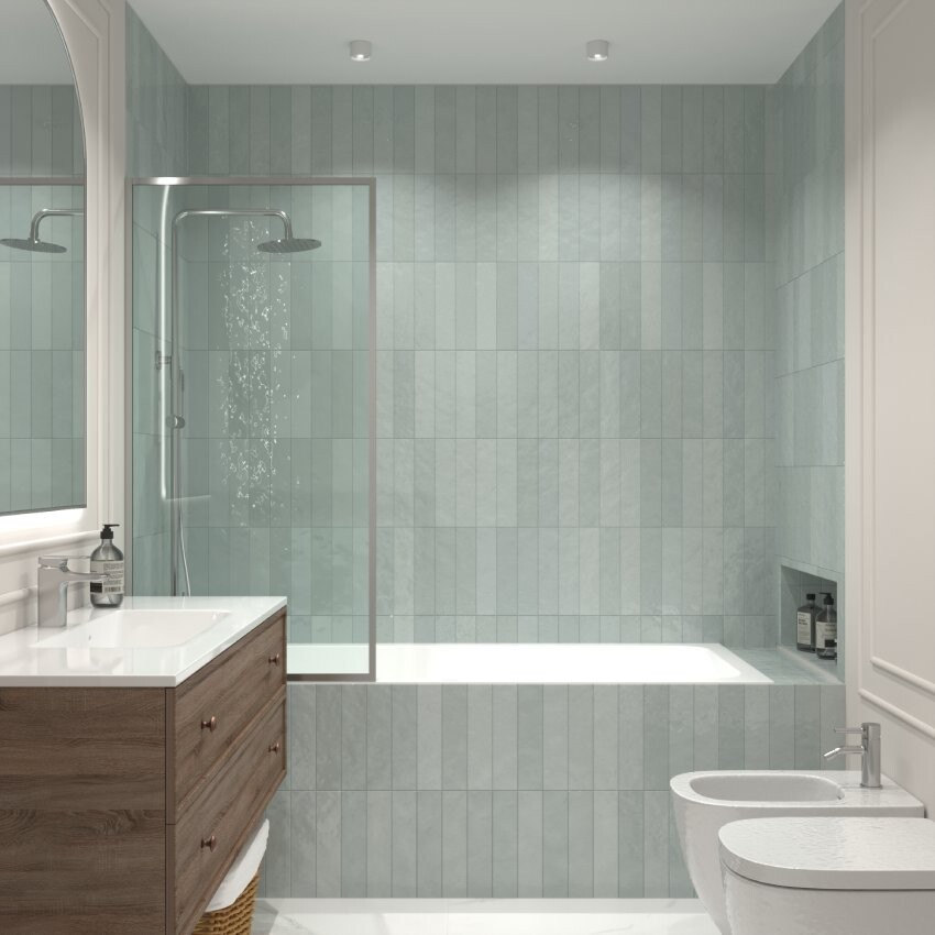 Стеклянная шторка для ванны Iberica Blanca Mod.406 прозрачное/хром, неподвижная 70х140