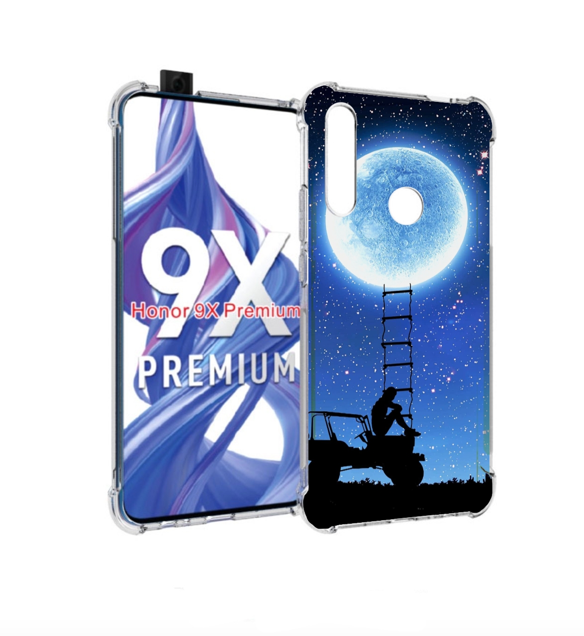 

Чехол бампер MyPads Машина-на-лун для Honor 9X (STK-LX1)/Huawei, Прозрачный, Tocco