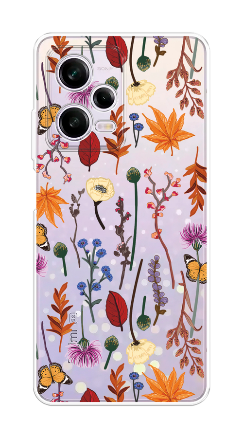 

Чехол на Xiaomi Redmi Note 12 Pro 5G "Orange Purple flowers", Оранжевый;красный;розовый;желтый;прозрачный, 317050-1