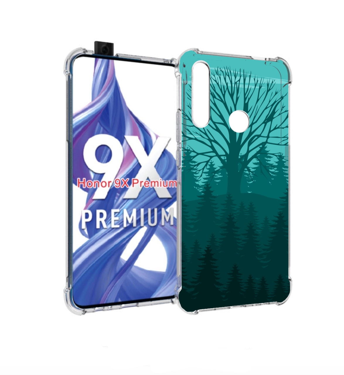 

Чехол бампер MyPads Лес для Honor 9X (STK-LX1)/Honor 9X P, Прозрачный, Tocco