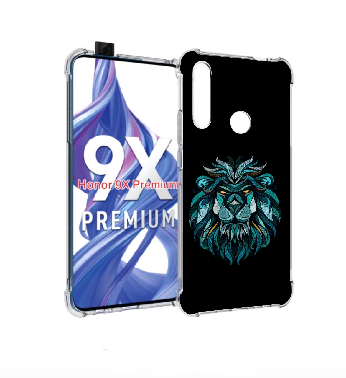 

Чехол бампер MyPads Лев-красивый-зеленый для Honor 9X (STK-LX1)/, Прозрачный, Tocco