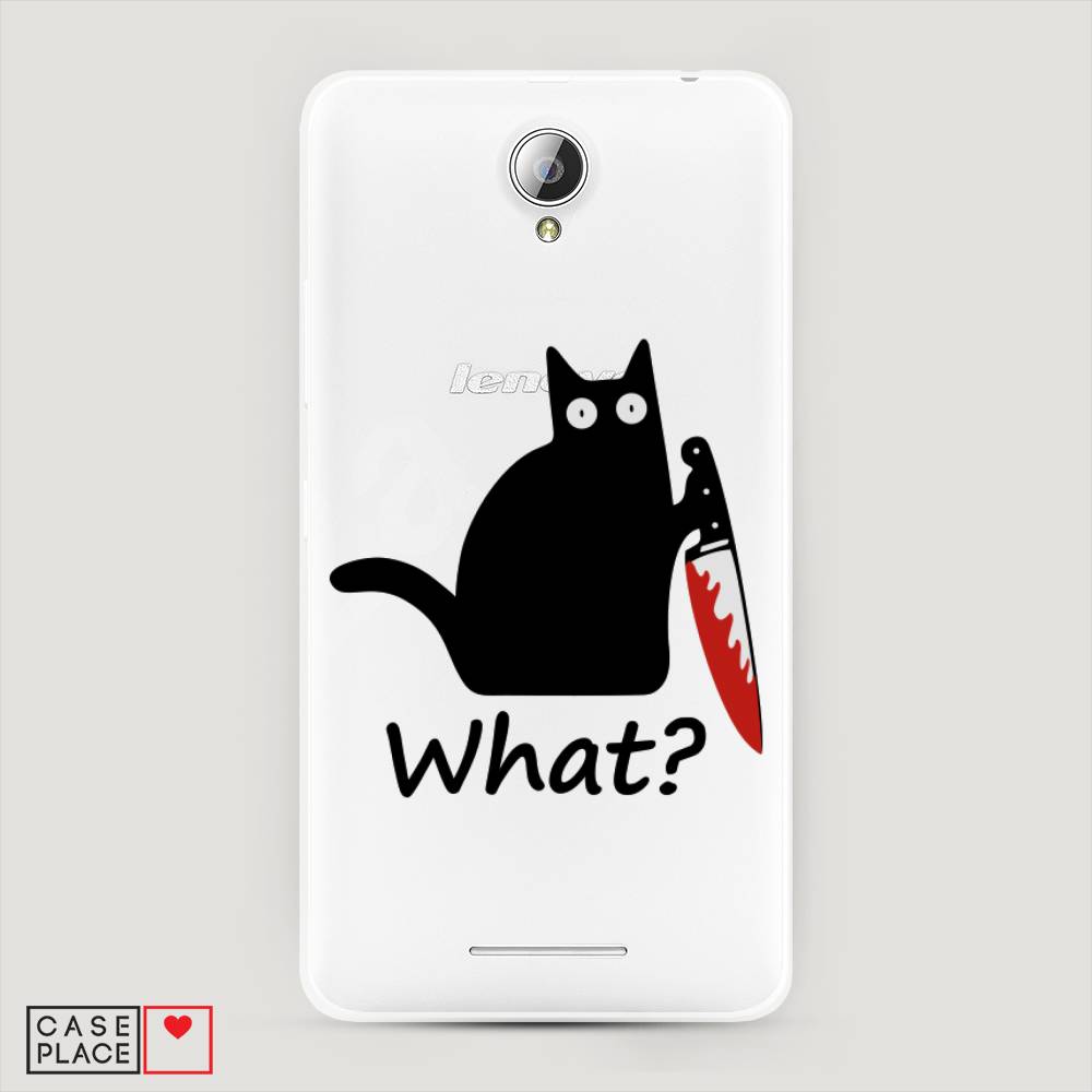 

Чехол на Lenovo A5000 "Котик с ножом", Черный;красный, 111950-6