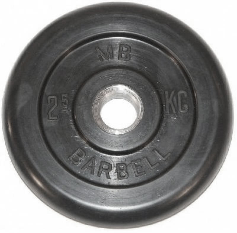 фото Диск mb-pltb31-2,5, 31 мм, 2.5 кг, обрезиненный mb barbell