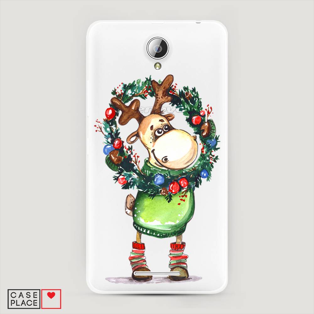 

Чехол на Lenovo A5000 "Олень с новогодним венком", 111950-4
