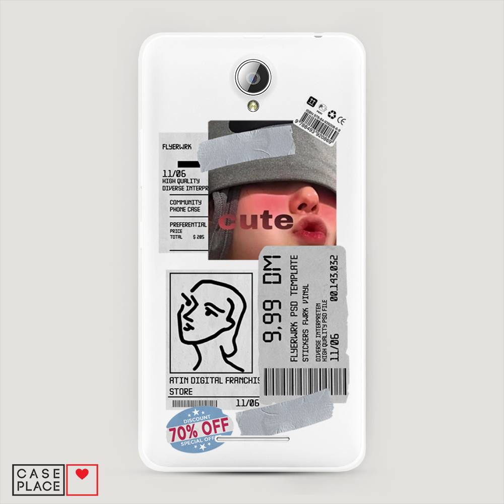 

Чехол на Lenovo A5000 "Cute girl collage", Розовый;серый;голубой, 111950-6