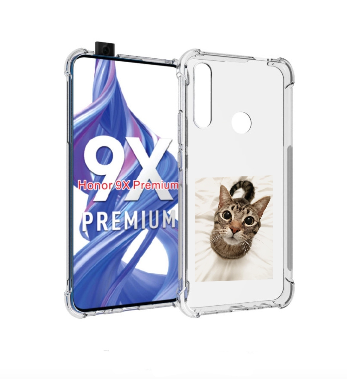 

Чехол бампер MyPads Котик для Honor 9X (STK-LX1)/Honor 9X, Прозрачный, Tocco