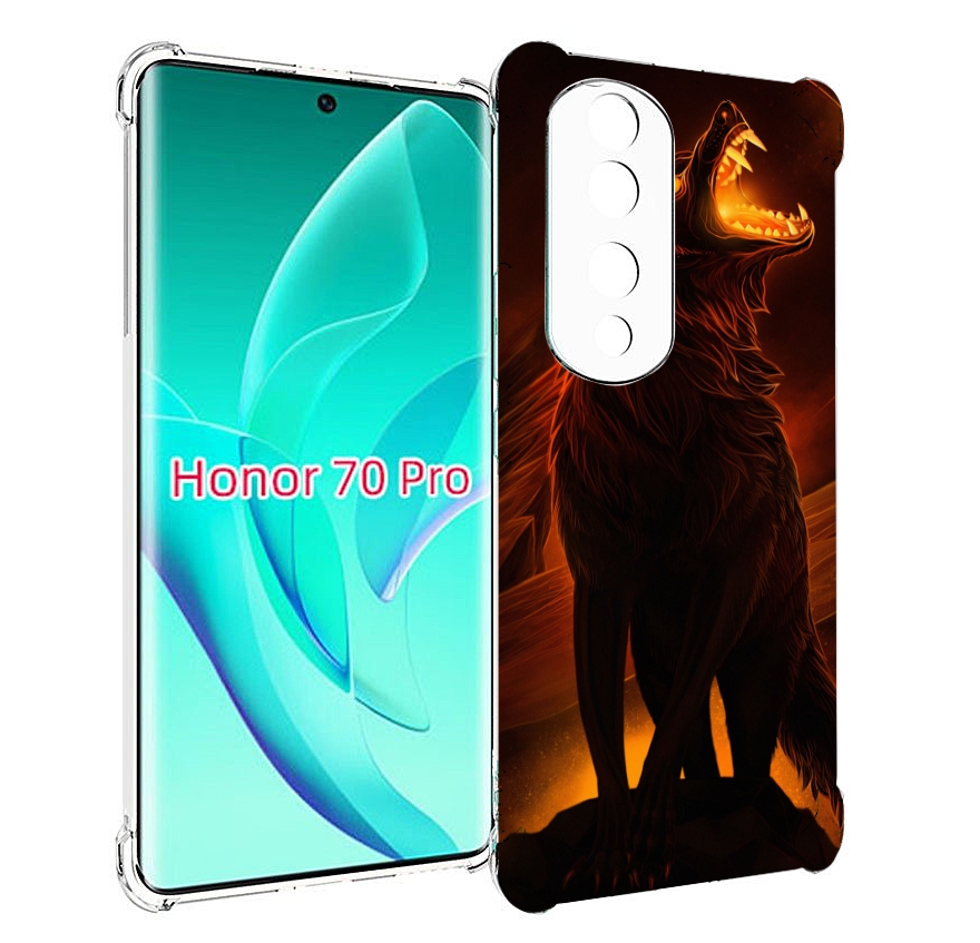 

Чехол MyPads волчара с огнем внутри для Honor 70 Pro / 70 Pro Plus, Прозрачный, Tocco