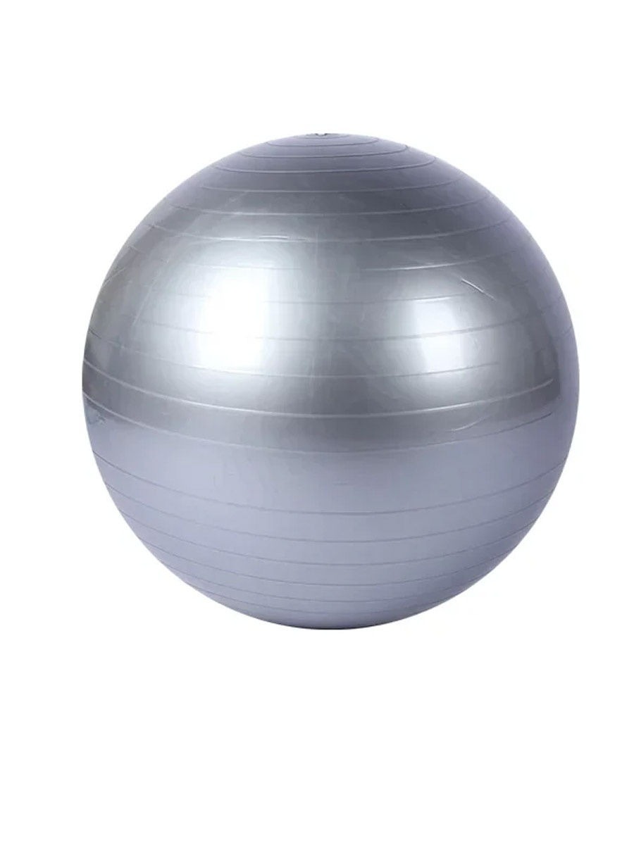 фото Фитбол, гимнастический мяч для занятий спортом, глянцевый, серебряный, 85 см urm