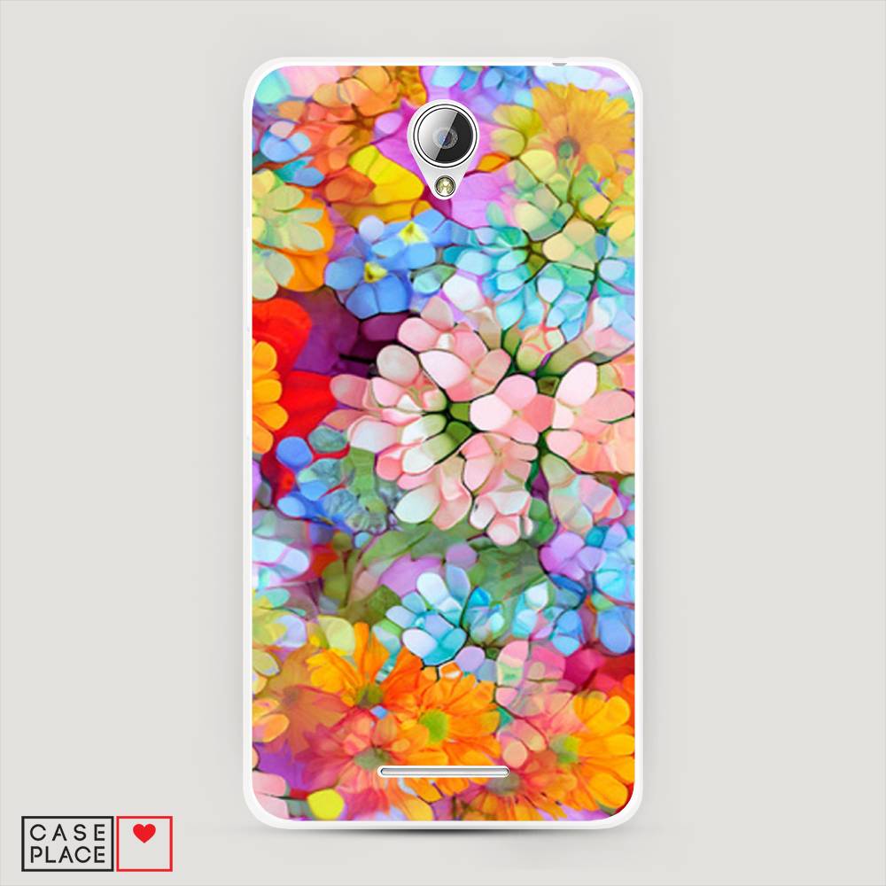 

Чехол на Lenovo A5000 "Цветы витраж", Оранжевый;розовый;голубой, 111950-3