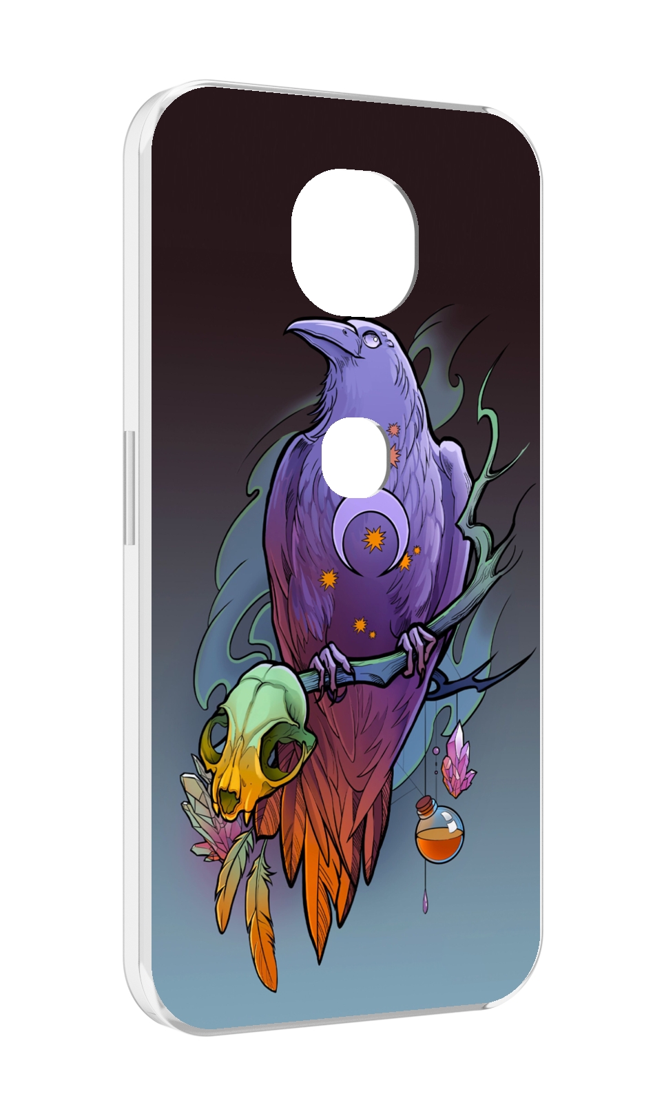 

Чехол MyPads фиолетовый ворон на ветке для Motorola Moto G5S (XT1799-2), Прозрачный, Tocco
