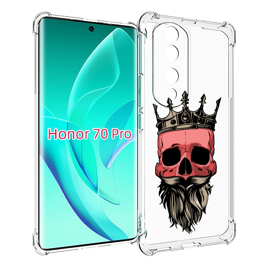 

Чехол MyPads бородатый красный череп мужской для Honor 70 Pro / 70 Pro Plus, Прозрачный, Tocco