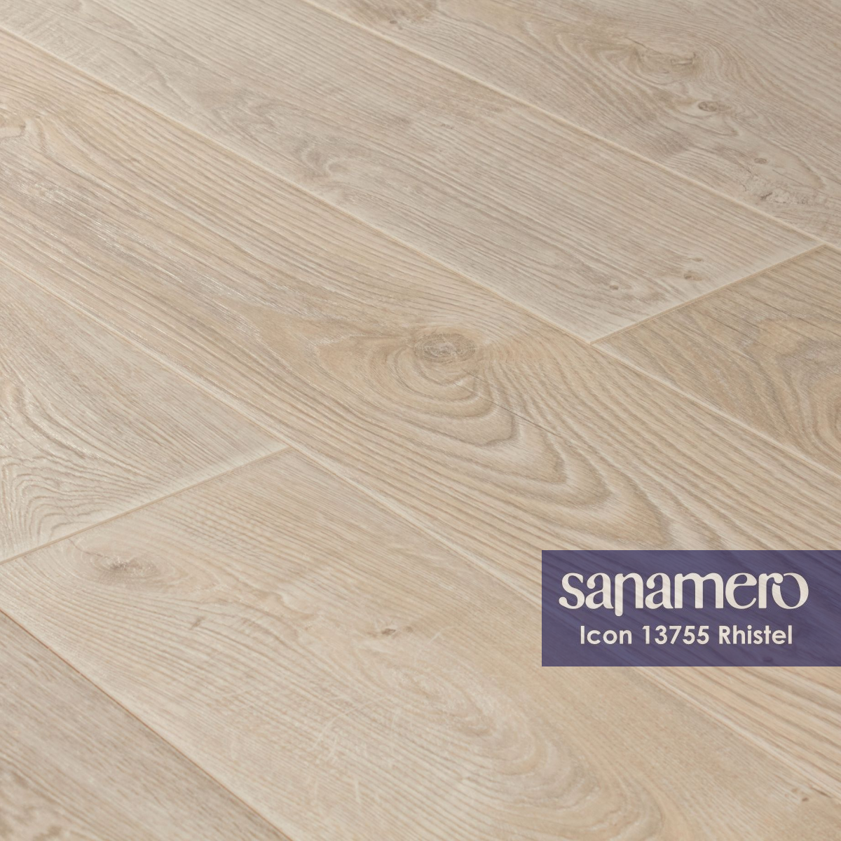 

Ламинат Sanamero Icon Rhistel 13755 (1292х194), 1.755м2, 7шт/уп, Белый, Icon