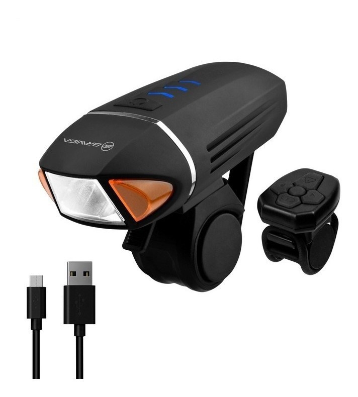 

Велофонарь на руль Briviga EBL-3310 USB 450 люмен. Дистанционное управление., Черный