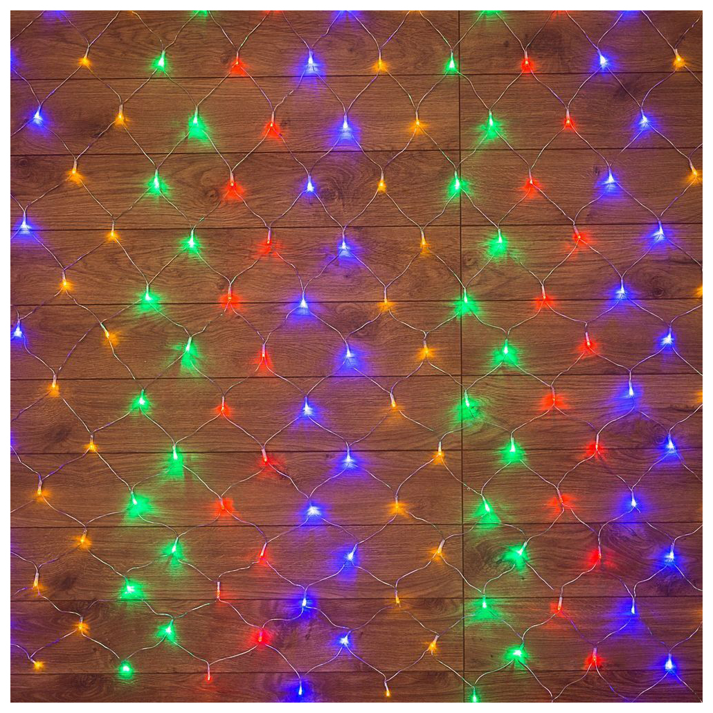 

Гирлянда "Сеть" 1,5х1,5м, прозрачный ПВХ, 150 LED Мультиколор 215-129, 885018