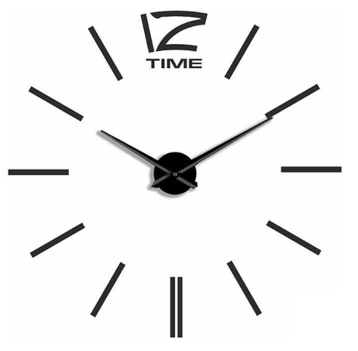 фото Часы самоклеящиеся 3d "time", цвет: черный эврика