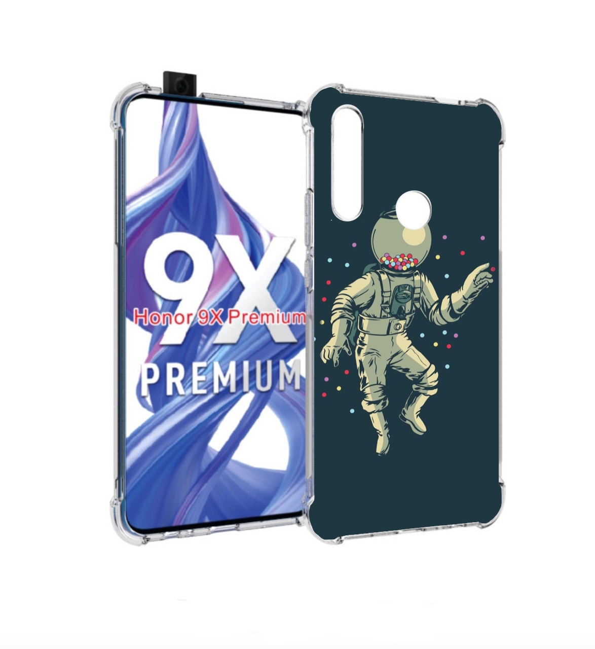 

Чехол бампер MyPads Космонавт для Honor 9X (STK-LX1), Прозрачный, Tocco